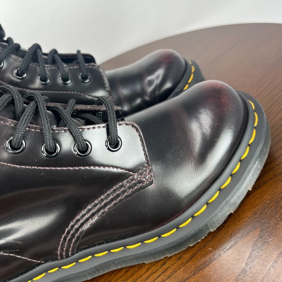 Dr. Martens Womens Boot 6 Arcadia Red Cherry Black Leather Lace Up Combat 1460 - Picture 13 of 16